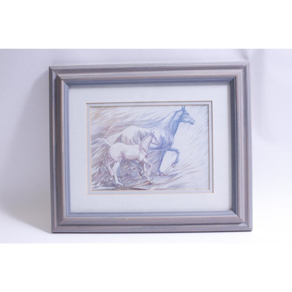 Maternal Class, Watercolor Painting, Leanne Dufour Atchison, Two Horses,